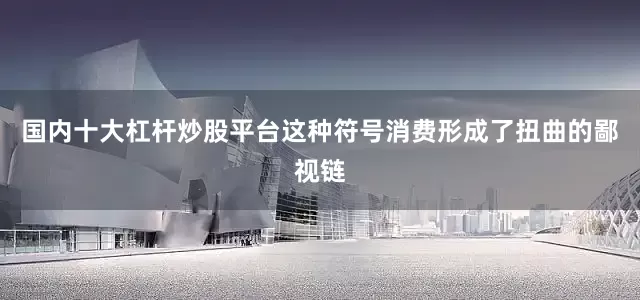 国内十大杠杆炒股平台这种符号消费形成了扭曲的鄙视链