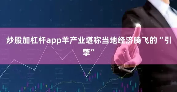 炒股加杠杆app羊产业堪称当地经济腾飞的“引擎”